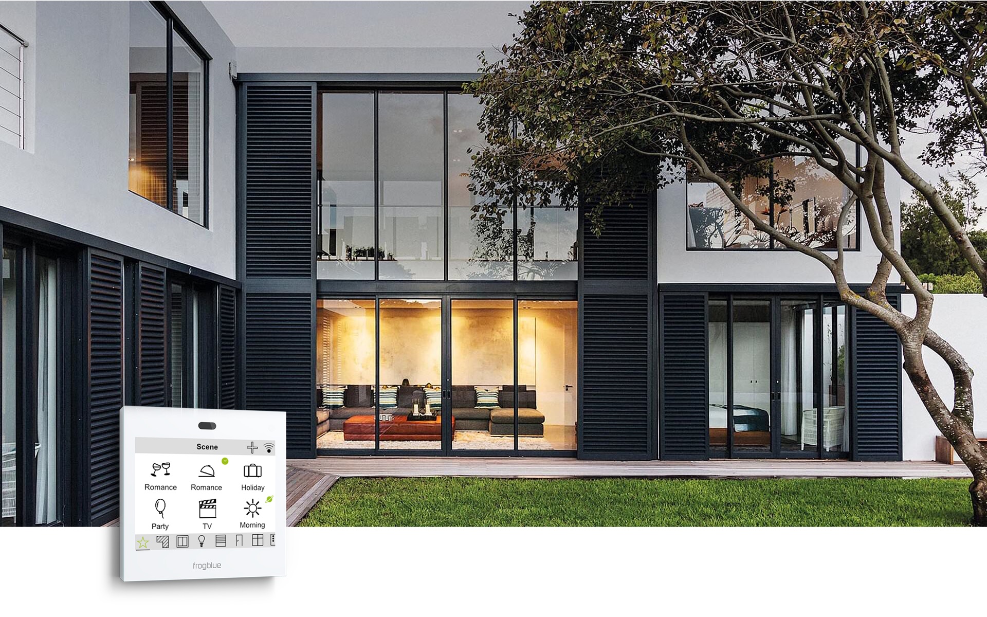 frogControl app creating a lighting atmosphere scene