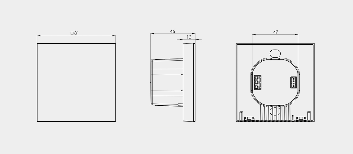 frogblue Access Control Keypad frogAccess1-1 : Product Dimensions